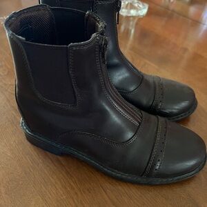 TuffRider Children's 4 Starter Front Zip Paddock Boots Mocha horseback riding